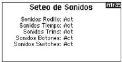 SPEKTRUM DX8G2 - Sonidos del sistema: - 1