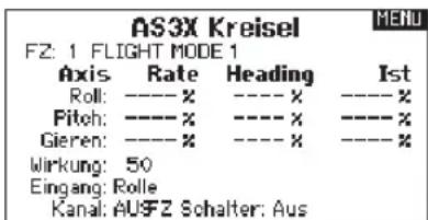SPEKTRUM DX8G2 - ▶ AS3x Gain Live Ansicht (nur Acro und Segeflugtypen) - 4