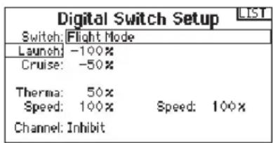 SPEKTRUM DX8G2 - To use the Digital Switch Setup function: - 2