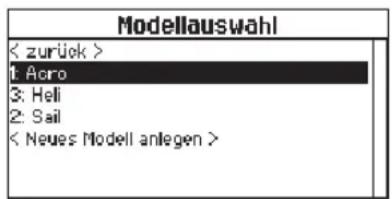 SPEKTRUM DX8G2 - ▶ Modelliste sortieren - 1