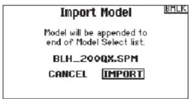SPEKTRUM DX8G2 - ▶ Import Model - 2