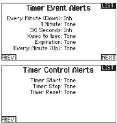 SPEKTRUM DX8G2 - ▶ Timer Event and Timer Control Alerts - 1