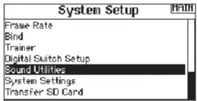 SPEKTRUM DX8G2 - Sound Utilities - 1