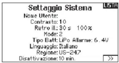 SPEKTRUM DX8G2 - Impostazione sistema - 1