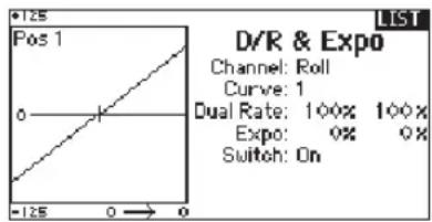 SPEKTRUM DX8G2 - To adjust the Dual Rate and Exponential: - 1
