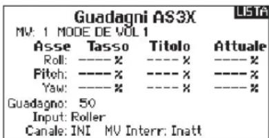 SPEKTRUM DX8G2 - ▶ Visione diretta della sensibilità (Gain Live View) dell'AS3x (solo con i tipi ACRO e SAIL) - 4