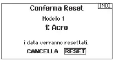 SPEKTRUM DX8G2 - ▶ Azzera modello - 1
