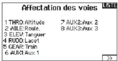 SPEKTRUM DX8G2 - Affectation des voies - 1