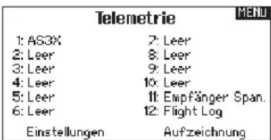 SPEKTRUM DX8G2 - ▶ AS3x Gain Live Ansicht (nur Acro und Segeflugtypen) - 1