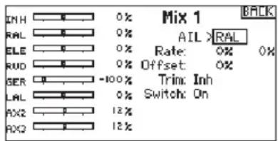 SPEKTRUM DX8G2 - Back Mixing - 1