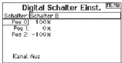 SPEKTRUM DX8G2 - Um die Digitalschaltereinstellung zu verwenden. - 2