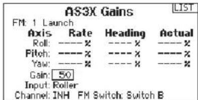 SPEKTRUM DX8G2 - ▶ AS3x Gain Live View (ACRO and SAIL Types only) - 4