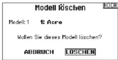 SPEKTRUM DX8G2 - ▶ Modell löschen - 1