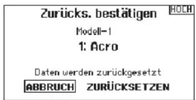 SPEKTRUM DX8G2 - ▶ Modell zurücksetzen - 1