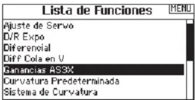 SPEKTRUM DX8G2 - ▶ Visualización Directa de la Ganancia AS3x (Sólo Tipo ACRO y PLANEADOR) - 2