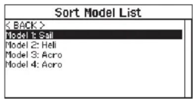 SPEKTRUM DX8G2 - ▶ Sort Model List - 1