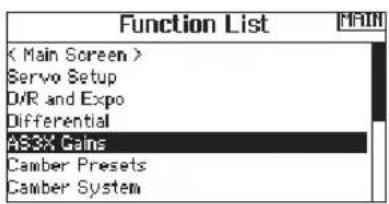 SPEKTRUM DX8G2 - To activate AS3X Gain Live View: - 2