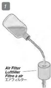 HPI Racing Bullet ST 3.0 - Cleaning the Filter Element Nettoyage du filtré à air Reinigung des Lufffilterelements 工AFI尔一の洗淨 - 1