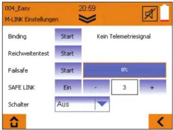 MULTIPLEX COCKPIT SX 12 MLINK - Verletzungsgefahr! Der Motor des Modells könnte bei falscher bzw. undefinierter Failsafe-Einstellung anlaufen. - 1