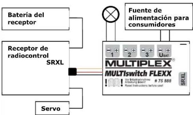 MULTIPLEX MULTIswitch FLEXX - Jumper U(Bat) / U(Bat) Jumper U(Bat) desconectado - 1