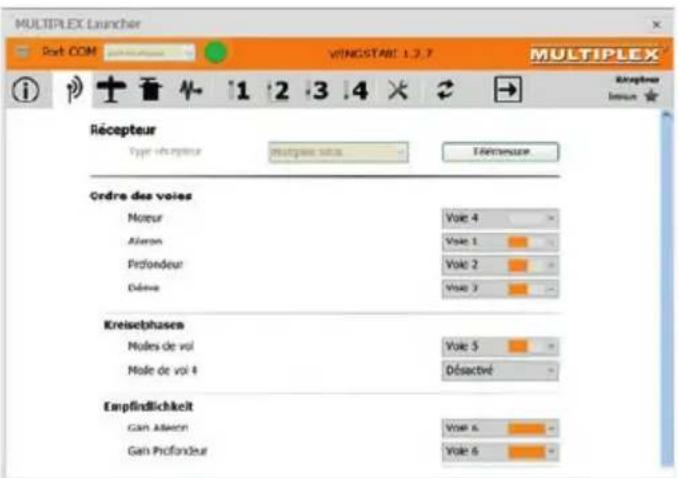 MULTIPLEX WINGSTABI - Affectation élargie des servos - 1