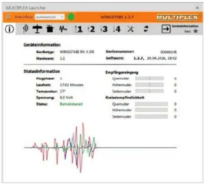 MULTIPLEX WINGSTABIRX12DR pro MLINK - Übersichtsbildschirm - 2