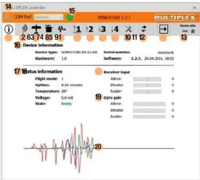MULTIPLEX WINGSTABIRX12DR pro MLINK - 8.Start screen - 1