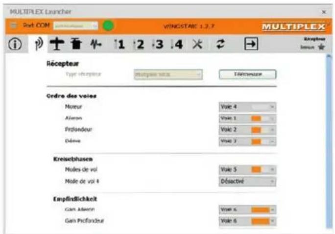 MULTIPLEX WINGSTABI RX16DR pro MLINK - Affectation élargie des servos - 1