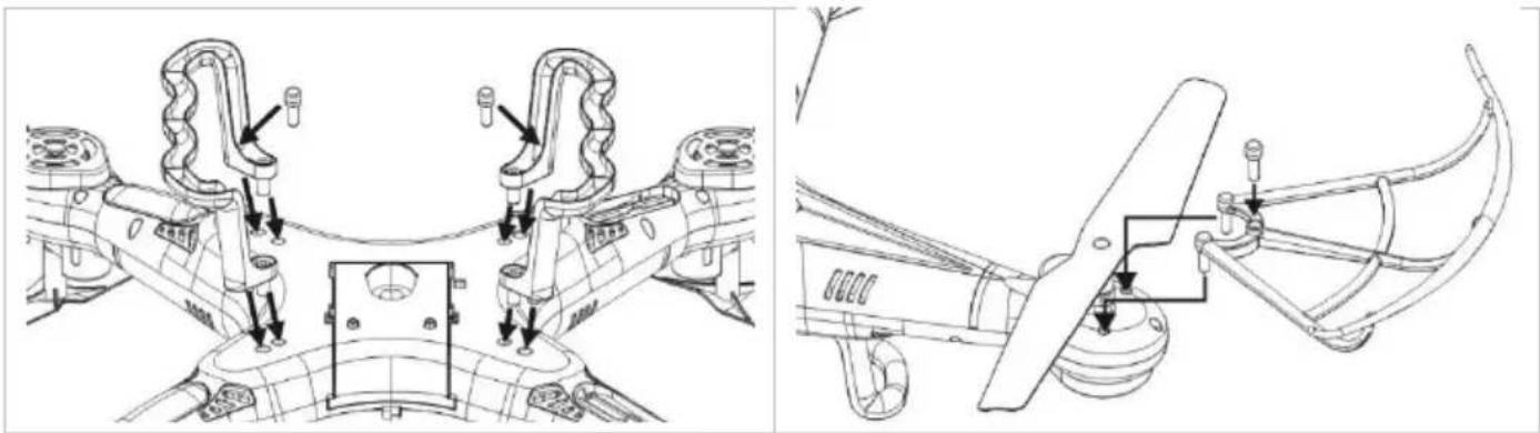 VELLEMAN RCQC3 - Monter le train d'atterrissage et les protecteurs d'hélice - 1