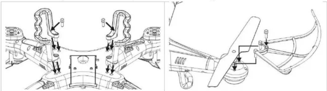 VELLEMAN RCQC3 - Das Landegestell und die Propellerschutz befestigen - 1