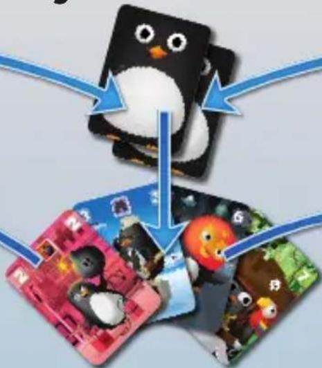 Bombyx Zany Penguins - Cartes données par les joueurs de gauche et de droite - 1