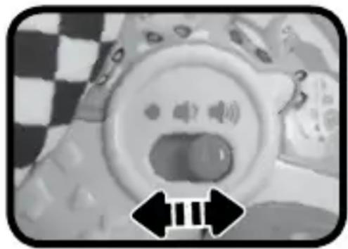VTECH Mon baby volant - CURSEUR MARCHE/ARRÊT/RÉGLAGE DU NIVEAU SONORE - 1