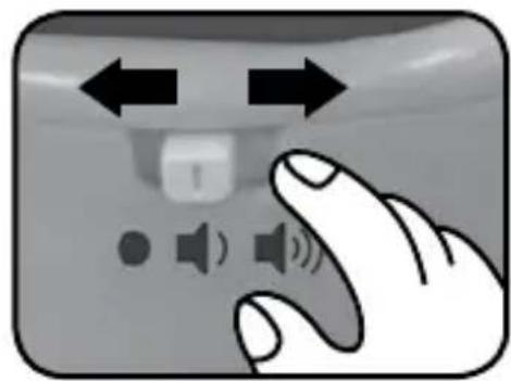 VTECH Po culbuto Rigolo - BOUTON MARCHE/ARRÉT/RÉGLAGE DU VOLUME SONORE - 1