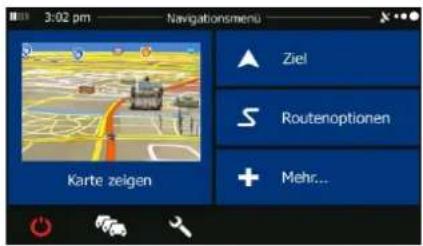 BLAUPUNKT TravelPilot 73 CE LMU - Startbildschirm: das Navigationsmenu - 1