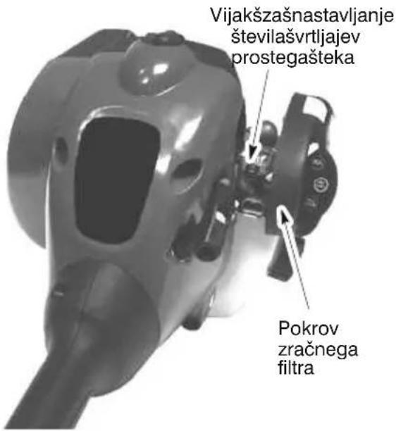 MCCULLOCH GB 320 - Nastavitev stevila vrtljajev prostegatake - 1