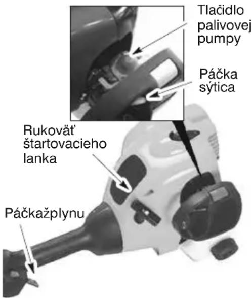 MCCULLOCH GB 320 - NASTARTOVANIE STUDENÉHOZMO-TORA (alebo teplého motora po spotrebovani paliva) - 2