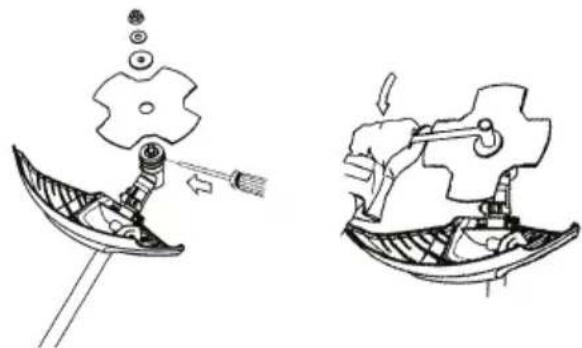 MCCULLOCH B428 PS - FIXATION DE LA LAME A HERBE - 1