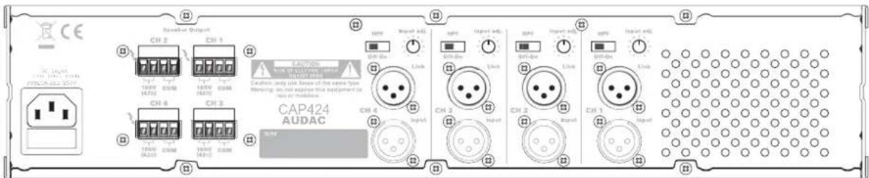 Audac CAP248 - Présentation de la face arrrière - 1