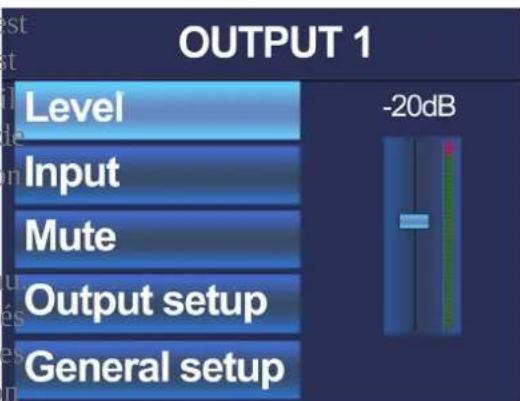 Audac SMA500 - Menu des paramètres - 1