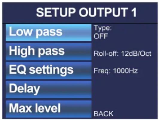 Audac SMA500 - Output setup (Configuration de sortie) - 1