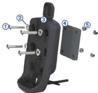 GARMIN inReach SE+ - Conectar la placa base AMPS al soporte - 1