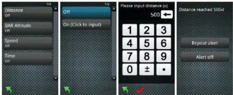 HOLUX FunTrek 132 - Alertes - 1