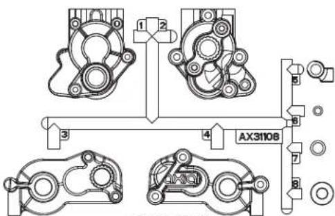 Axial RR10 Bomber - PARTS REFERENCE // TEILEREFERENZ // REFERENCES DES PIECES // RIFERIMENTO COMPONENTI - 6