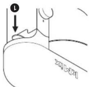Diagram showing anatomical or mechanical structure with labeled points and directional arrow, likely from a technical drawing or engineering context.