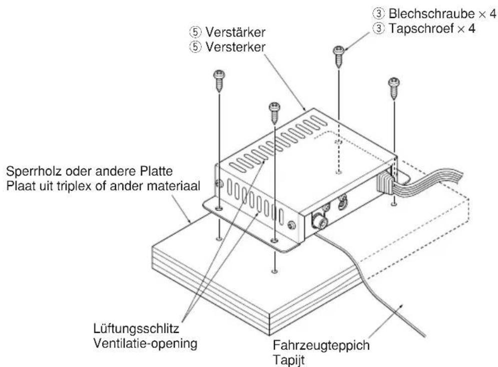 KENWOOD KSC510CTR - Beispiel für die Montage des Verstärkers / Voorbeeld van montage van versterker - 1