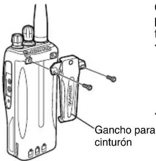 KENWOOD TK2312 - INSTALACIÓN DEL GANCHO PARA CINTURÓN - 1