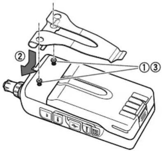 KENWOOD THD72A - INSTALLATION DU CROCHET DE CEINTURE - 1
