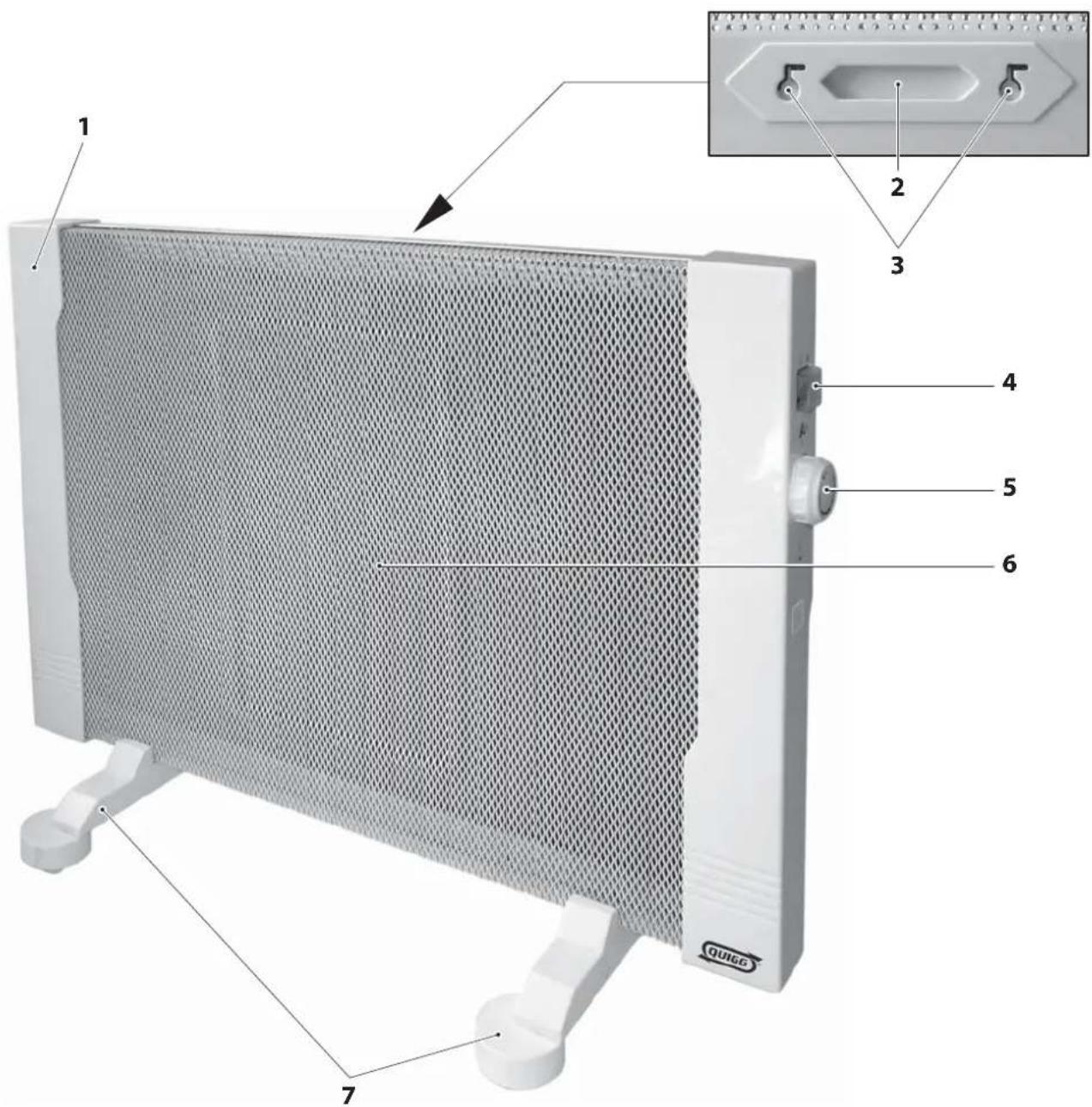 QUIGG GTGH01 - DÉSIGNATION DES PIEÇES / CONTENU DE L'EMBALLAGE - 1