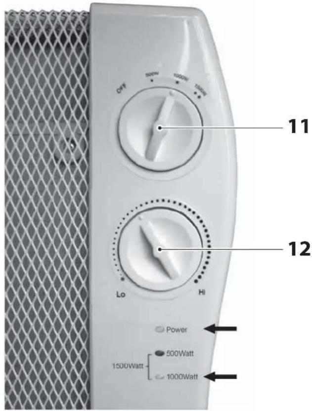 QUIGG GTGH02 - Das Gerät wird erst eingeschaltet, wenn der Thermostat über die ungefähre Raumtemperatur gedreht wird. - 1