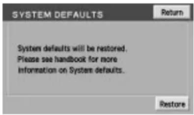 Lincoln Navigator (2004) - System defaults (rétablissement des paramétres par défaut) - 1